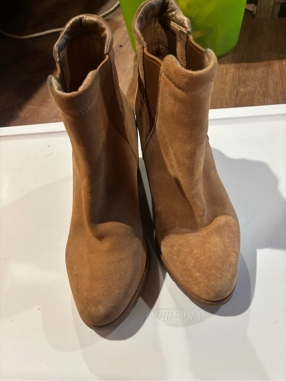 Sorel Suede Chestnut Chelsea Ankle Booties
